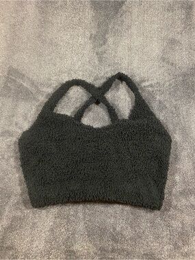 POL Black Fuzzy Crossback Bralette